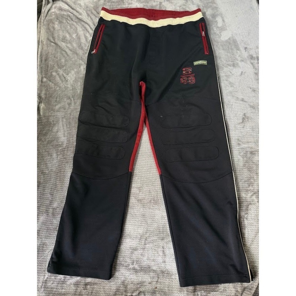 Sean‎ John Vintage Y2K Track Pants Black Red Padded Knee Joggers Mens 2XL 38X31.